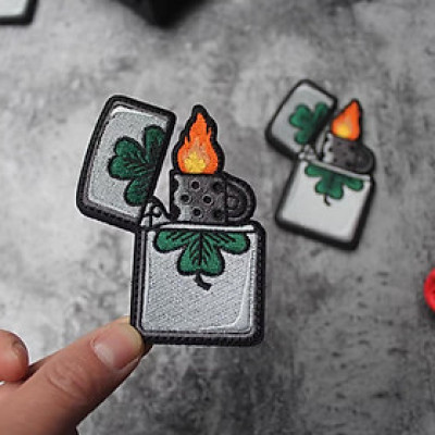 Patch_velcro hình ZIPPO chiến thuật dán ba lô_túi xách