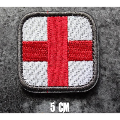 Patch_velcro thêu chữ thập y tế dán quần áo_ba lô_túi xách