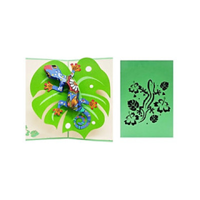 Thiệp 3D Tắc Kè Hoa Nghệ Thuật – Thiệp Pop Up Độc Lạ, Sáng Tạo, Tặng Sinh Nhật, Bạn Bè, Đồng Nghiệp, A30