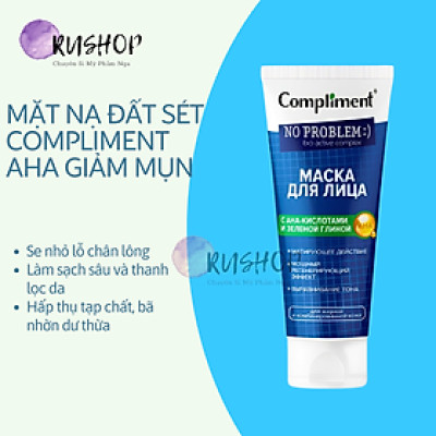 Mặt nạ AHA đất sét xanh Compliment giảm mụn, se khít chân lông 80ml (VẠCH XANH LÁ)