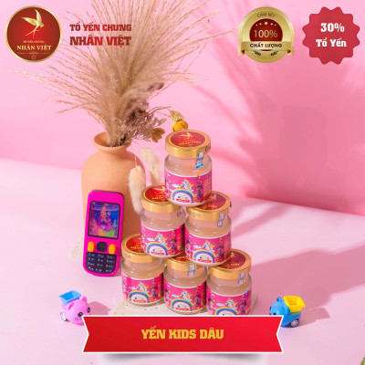 YẾN SÀO 30% YẾN CHƯNG SẴN VỊ DÂU TÂY CHO BÉ NHÂN VIỆT KIDS - NHÂN VIỆT