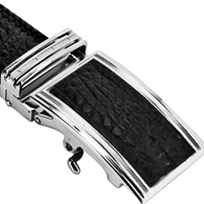 Thắt Lưng Nam Da Cá Sấu Đan Viền Bản Lớn Gai Huy Hoàng HT4701 - Đen