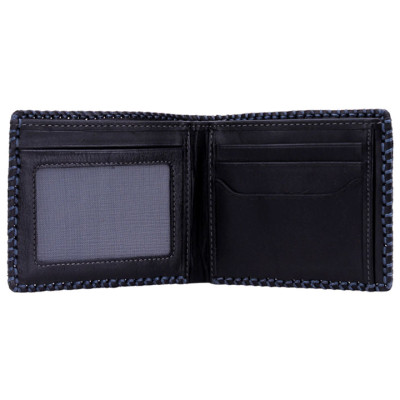 HJ2135 - Bóp nam Huy Hoàng đan viền màu đen