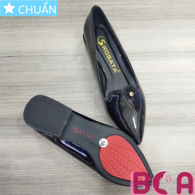 [CHÍNH HÃNG]  Giày búp bê nữ mũi nhọn 2p RO358 ROSATA tại BCASHOP gót vuông viền kim loại lạ mắt và rất sang chân