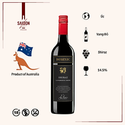 Rượu Vang Đỏ Dominic BLACK LABEL Shiraz 750ml 14.5% Acl