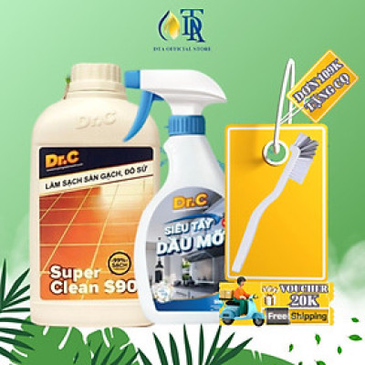 Combo Tẩy Bồn Cầu Bị Ố Vàng,Tẩy Gạch Men,Tẩy Xi Măng S90+Nước Lau Bếp Đa Năng,Tẩy Xoong Nồi Siêu Sạch,Tẩy Dầu Mỡ Nhà Bếp Dr.C