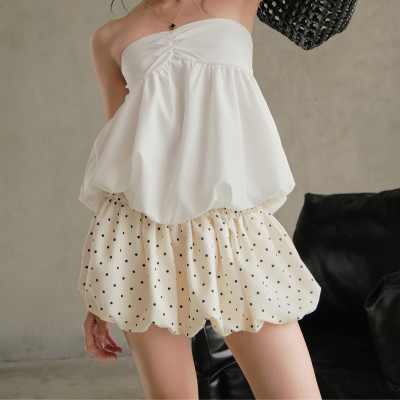 Chân váy ngắn kiểu trái bí họa tiết chấm bi Suki Miều Est.2013