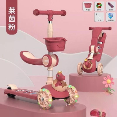 Xe Scooter KHÔNG NHẠC Cho Bé Hình khủng long, Bảo Hành 1 Đổi 1, Xe Trượt Scooter Cho Bé Chòi Chân KKA0122