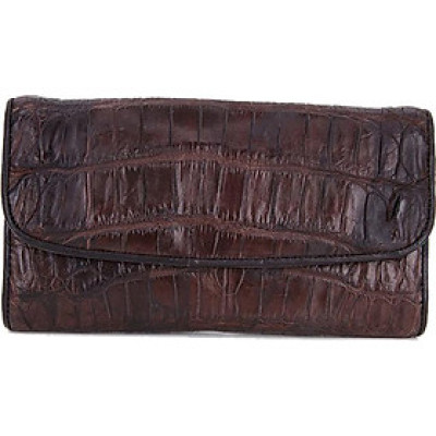 Ví Da Cá Sấu 3 Gấp Vip Huy Hoàng HT3704 (10,5 x 19 cm) - Nâu Đất