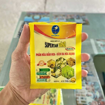 Phân bón lá Supertan Vàng 15-30-15 túi 500gr, phân hóa mầm hoa, kích ra hoa mạnh, hoa nở rộ, tăng thụ phấn