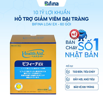 Men vi sinh Bifina Nhật Bản EX - Hỗ trợ người viêm đại tràng, táo bón, tiêu chảy - Hộp 60 gói
