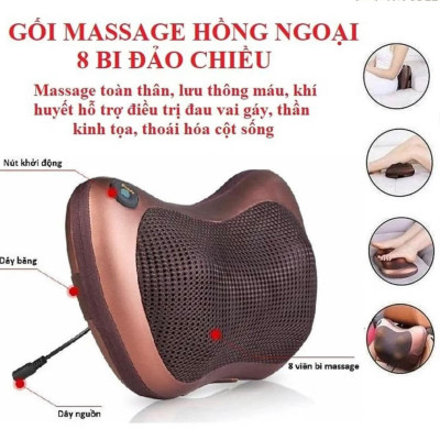 Gối Massage Cổ Vai Gáy, Gối Massage 8 Bi Đa Chức Năng, Giảm Đau Nhức Mỏi Vai Gáy, Công Nghệ Nhật Bản Cao Cấp - Hàng Nhập Khẩu