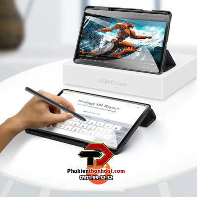 Bao da có ngăn để bút dành cho Samsung Galaxy Tab S7 FE chính hãng Dux Ducis Domo  - Hàng chính hãng