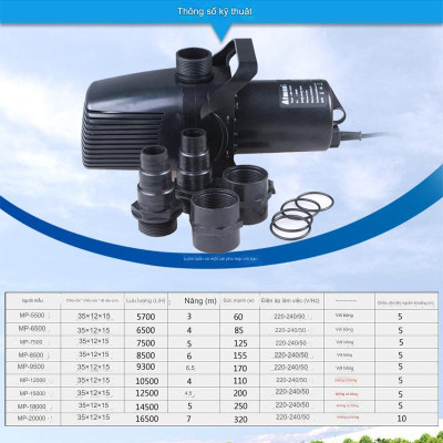 Máy bơm ATMAN MP5500 MP6500 MP7500 MP8500 MP9500 bể cá, hồ cá koi cao cấp, siêu bền, tiết kiệm điện. BH uy tín