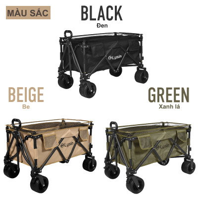 Xe kéo dã ngoại, ngoài trời, du lịch, cắm trại, picnic, đa năng bánh xe rộng có khóa cố định dung thích 230l gấp gọn