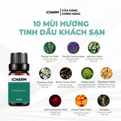 Tinh dầu thơm phòng nước hoa, khách sạn 500ml, 1 lít iCHARM khuếch tán phòng ngủ, spa, đuổi muỗi