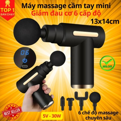 Súng Massage Mini Toàn Thân, Máy Massage Cầm Tay Mini 6 Cấp Độ Chuyên Sâu Đa Năng D Danido
