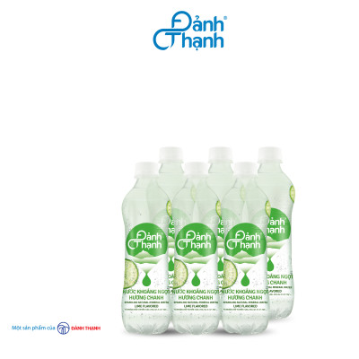 Lốc 6 chai Nước Khoáng Thiên Nhiên Có Ga Đảnh Thạnh Khoáng Chanh 430ml