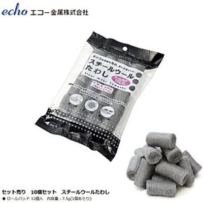 Set 12 cuộn mút cọ rửa xoong nồi Echo Metal - Hàng nội địa Nhật Bản nhập khẩu chính hãng
