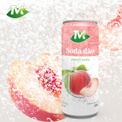 [Combo 12 lon 320ml] Soda Đào TVT - Nước cốt đào tự nhiên cùng soda nhẹ nhàng