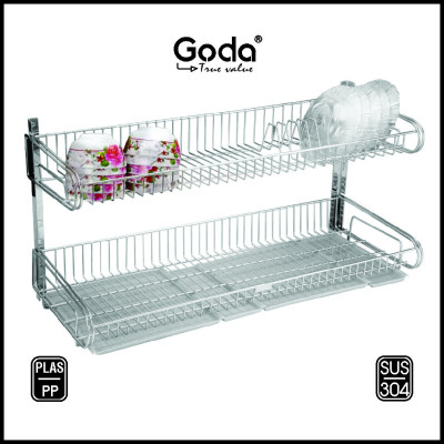 Kệ Mâm 2 Tầng Úp Chén Dĩa Có Khay Hứng Goda PT967