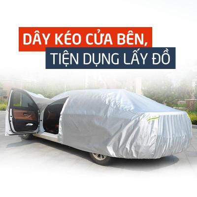 Bạt che ô tô 3 lớp thông minh cao cấp , bạt phủ trùm xe hơi 4 - 7 chỗ chống nước, chống xước, bạt vải dù oxford