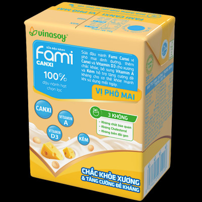 Thùng Sữa đậu nành Vinasoy Fami Canxi vị Phô Mai ( 200ml x 36 Hộp )
