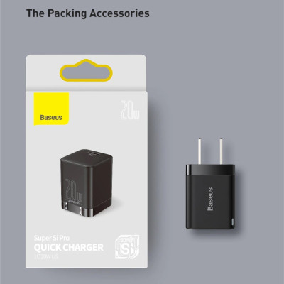 Bộ sạc nhanh IP13 Baseus 20W Super Si Pro Mini USB C sạc nhanh QC3.0 PD - Hàng chính hãng
