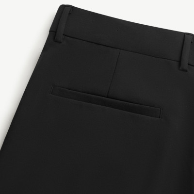 Quần Âu Nam ROUTINE Twill Ống Ôm Xếp Ly Trơn Form Slim Crop - ROUTINE 10F23PFO001R1