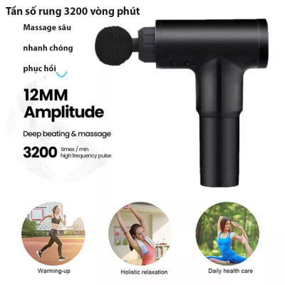 Máy mát xa massage mini đa năng cầm tay Fascial Gun Phoenix thế hệ mới - 6 Cấp Độ, Hỗ Trợ Mát Xa Chuyên Sâu, Giảm Đau Cơ, Cứng Khớp - Tặng kèm 04 đầu mát xa