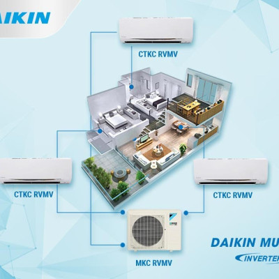 Hệ Thống Máy Lạnh Multi S Daikin Combo MKC70SVMV/CTKC25RVMV+CTKC25RVMV+CTKC50RVMV Inverter Gas R32 Treo Tường 1 Chiều Lạnh Hàng Chính Hãng - Chỉ giao tại HCM