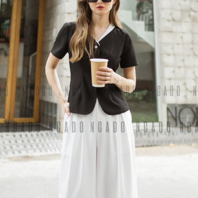 Quần trắng ống rộng NGADO