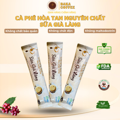 Cà Phê Hòa Tan Nguyên Chất SỮA GIÀ LÀNG - Bì Zip 10 gói