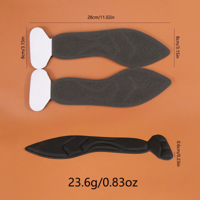 Cặp lót giày cao gót mũi nhọn giảm size cho giày bị rộng, thoáng khí và êm chân MÀU ĐEN