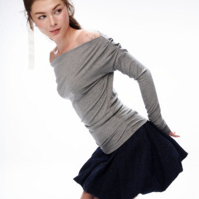 DOTTIE - Áo lệch vai tay dài - T1040