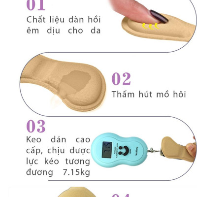 Bộ 2 cặp lót giày 4D bảo vệ gót chân và chống tuột gót giày (loại bầu) - buybox - BBPK54