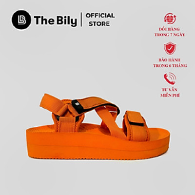 Giày Sandal Nữ The Bily 02W Quai Chéo Đôi - Màu Cam BL02WC