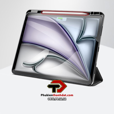 Bao da chống sốc cho iPad Air M2 13 inch 2024 chính hãng Dux Ducis Domo có ngăn để bút - Hàng chính hãng 