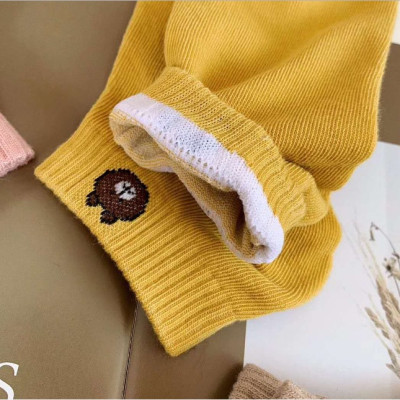 Combo 10 đôi tất nữ cổ ngắn hình gấu chống hôi chân - tặng túi