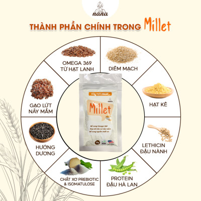Sữa Hạt Gạo Lứt Hữu Cơ Millet Gói 30g Vị Kê Nhập Khẩu Malaysia Cho Trẻ Từ 3 Tuổi & Cả Gia Đình Bổ Sung Dinh Dưỡng Vegan - 24grains