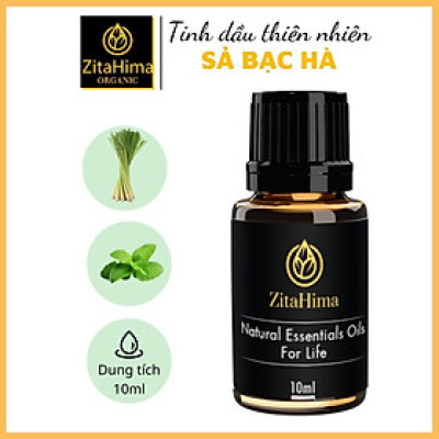 Tinh dầu Sả Bạc Hà ZitaHima dung tích 10ml - Tinh dầu thiên nhiên nhập khẩu - Tinh dầu xông hơi