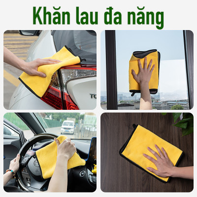 Khăn lau 2 mặt chống trầy xước cho xe con xe ô tô nhiều size, khăn lau thấm hút đa năng cho nhà bếp văn phòng - Hàng chính hãng