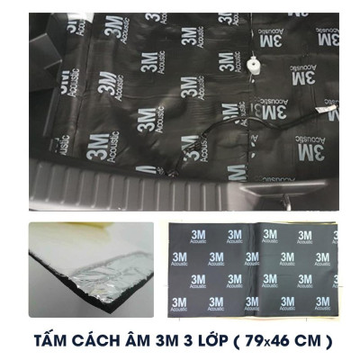 Tấm chống ồn ô tô Acoutis 3 lớp màu đen siêu cách âm. Tấm cách âm 3M 80x46 cm. Hàng nhập khẩu
