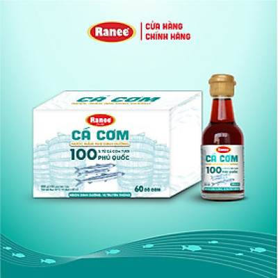 Hộp 10 chai nước mắm nhĩ dinh dưỡng Ranee cá cơm 60N 60ml