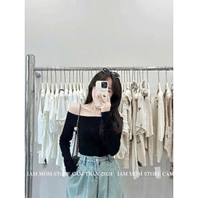 Áo thun trễ vai tay dài cao cấp tôn dáng