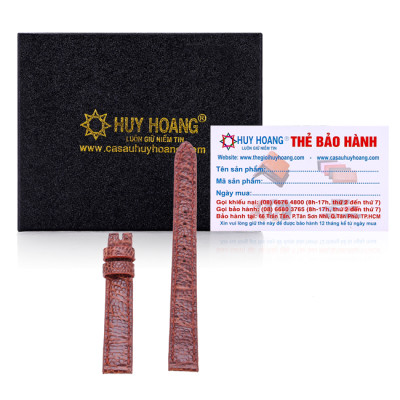HJ8417-18-19-23 - Dây đồng hồ da đà điểu size 12, 14 màu đen, nâu đất, vàng, nâu đỏ