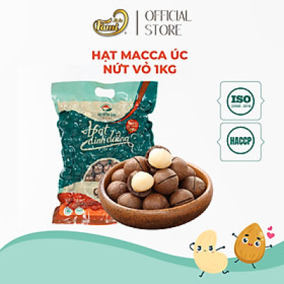 Hạt Macca Úc Nứt Vỏ Túi 1kg - Tặng Kèm Dụng Cụ Khui