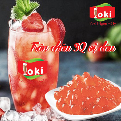 Combo Trân châu 3Q vị dâu Yoki & Trân châu 3Q vị cafe· Yoki