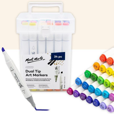 Hộp 24 Bút Lông 2 Đầu - Mont Marte MMPM0018
