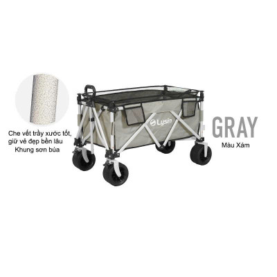 Xe kéo dã ngoại, ngoài trời, du lịch, cắm trại, picnic, đa năng bánh xe rộng có khóa cố định dung thích 230l gấp gọn